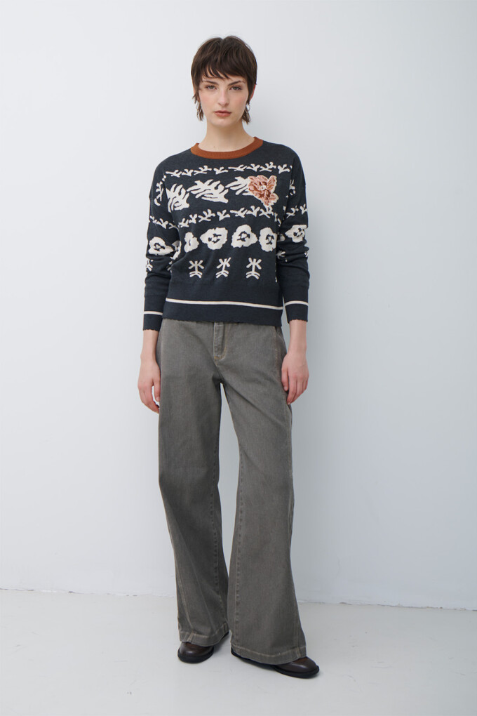 BUZO FLOR FLOR GRAFITO