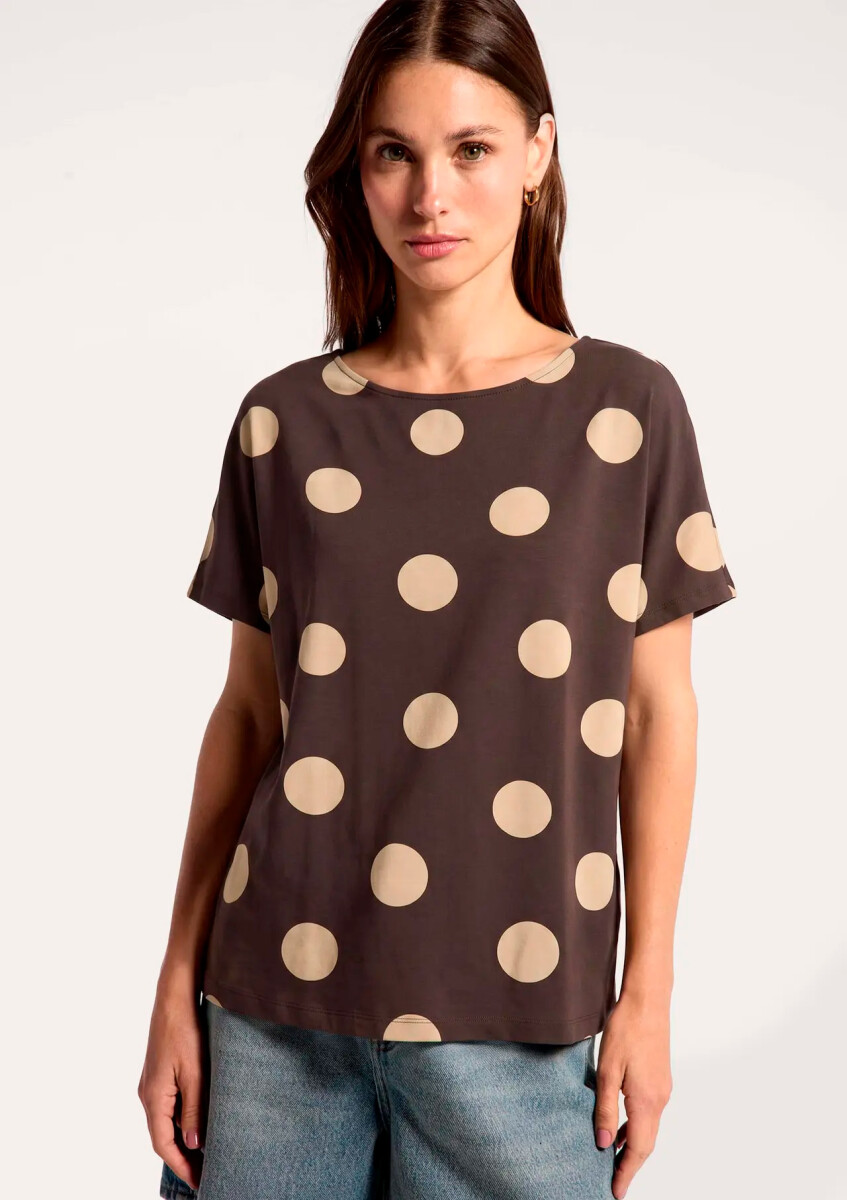 BLUSA ESTAMPADA - MARRÓN 