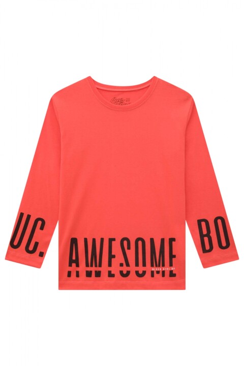 Camiseta Manga Larga Awesome Naranja