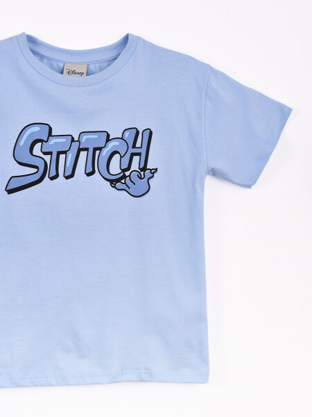 REMERA HELLO STITCH AZUL PIEDRA
