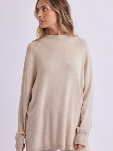 Buzo de punto oversize Beige Melange