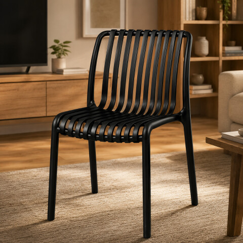 Silla Comedor ComboHome Vetro Isabelini X4 Negro 1