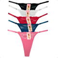 Tanga Colaless Ajustable De Encaje Lila