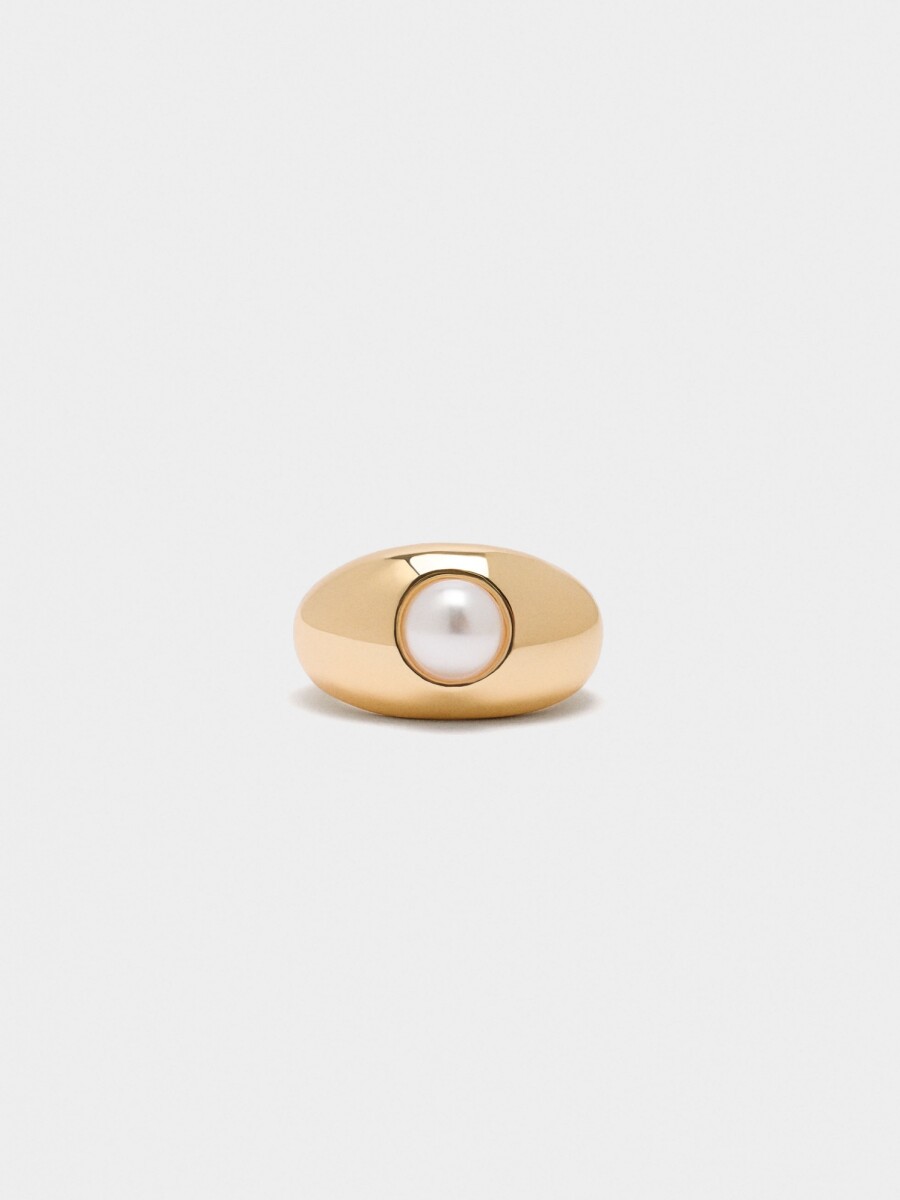 Anillo Con Perla dorado
