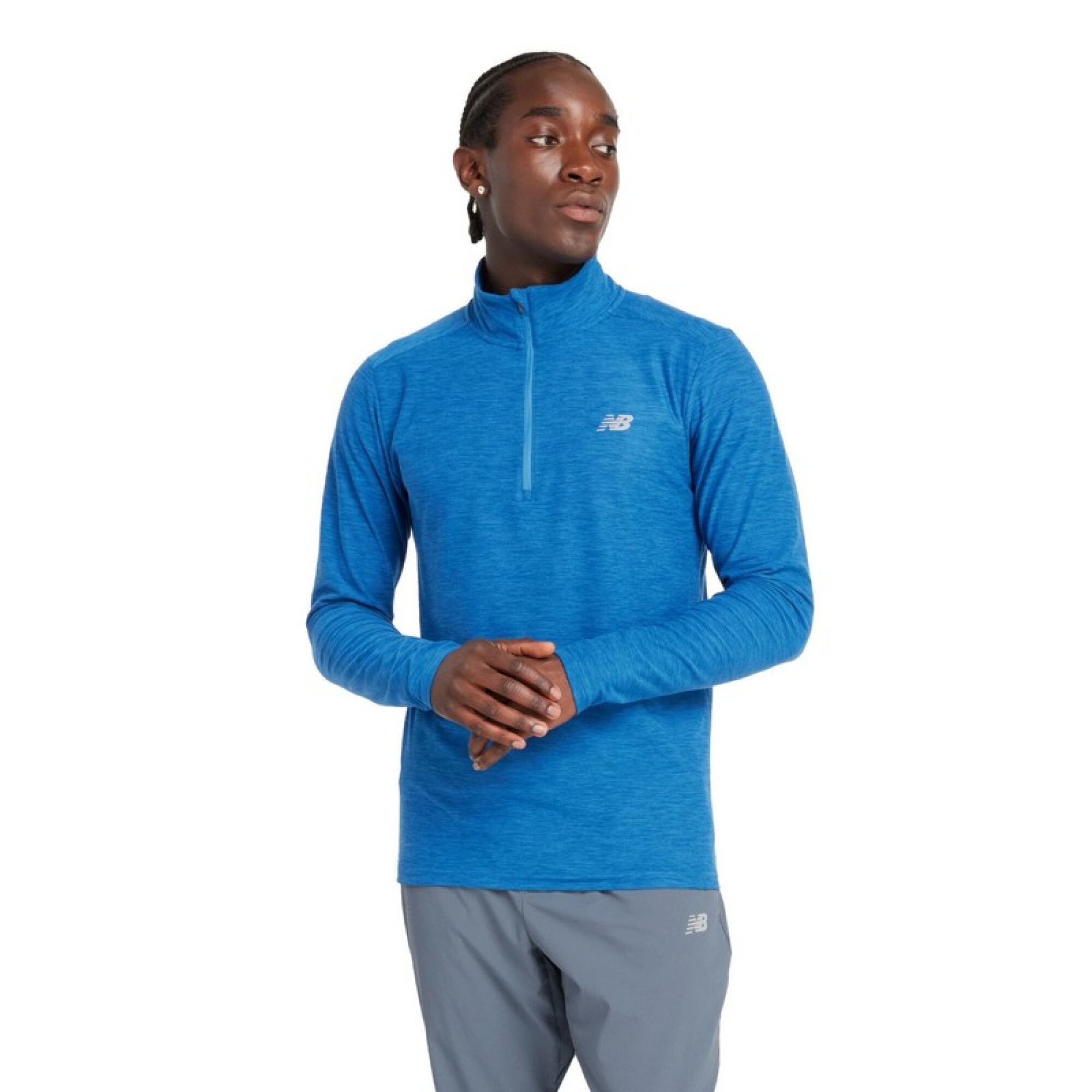 Buzo New Balance Space Dye 1 4 Zip Azul Fitpoint