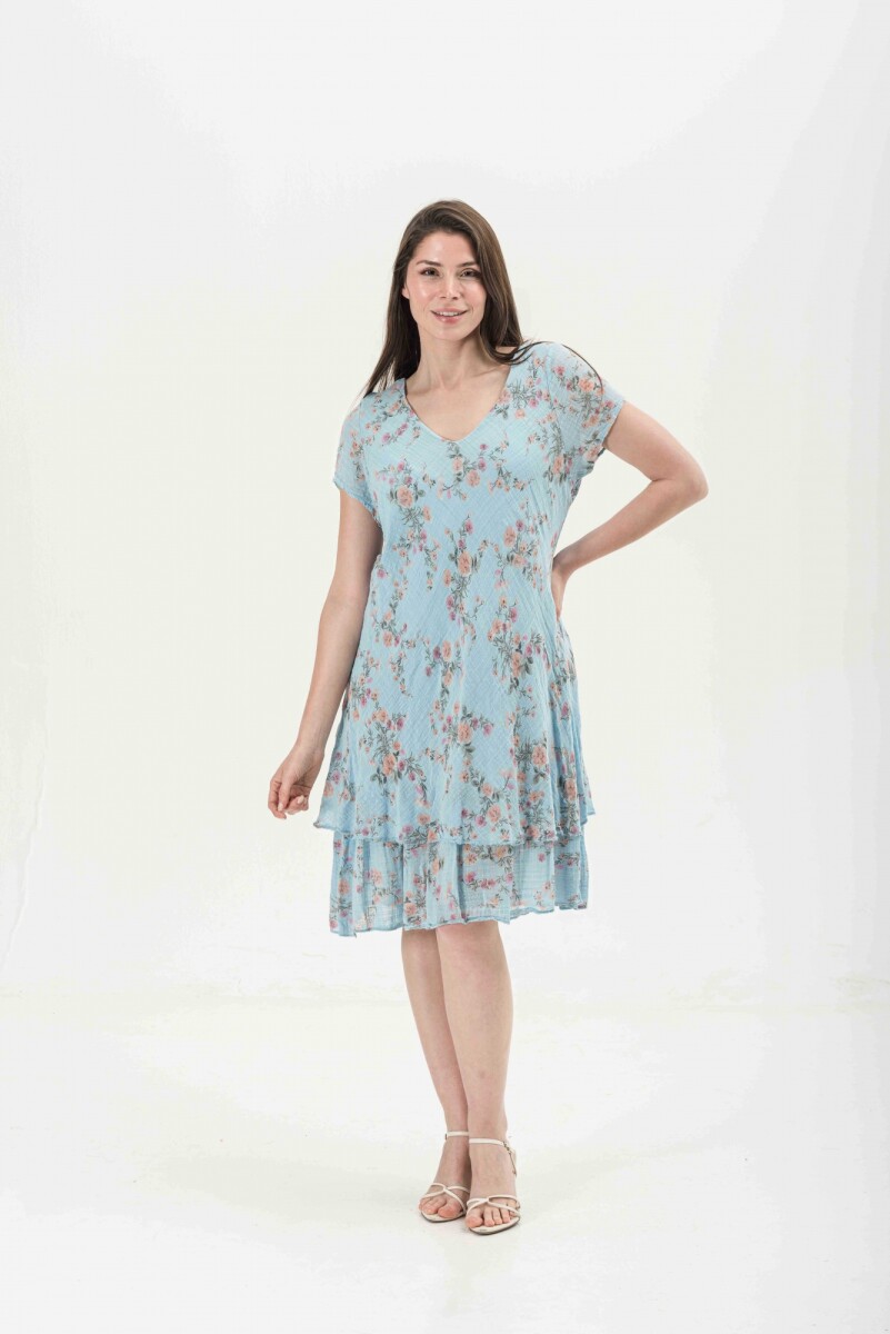 VESTIDO CAROLINE - CELESTE 