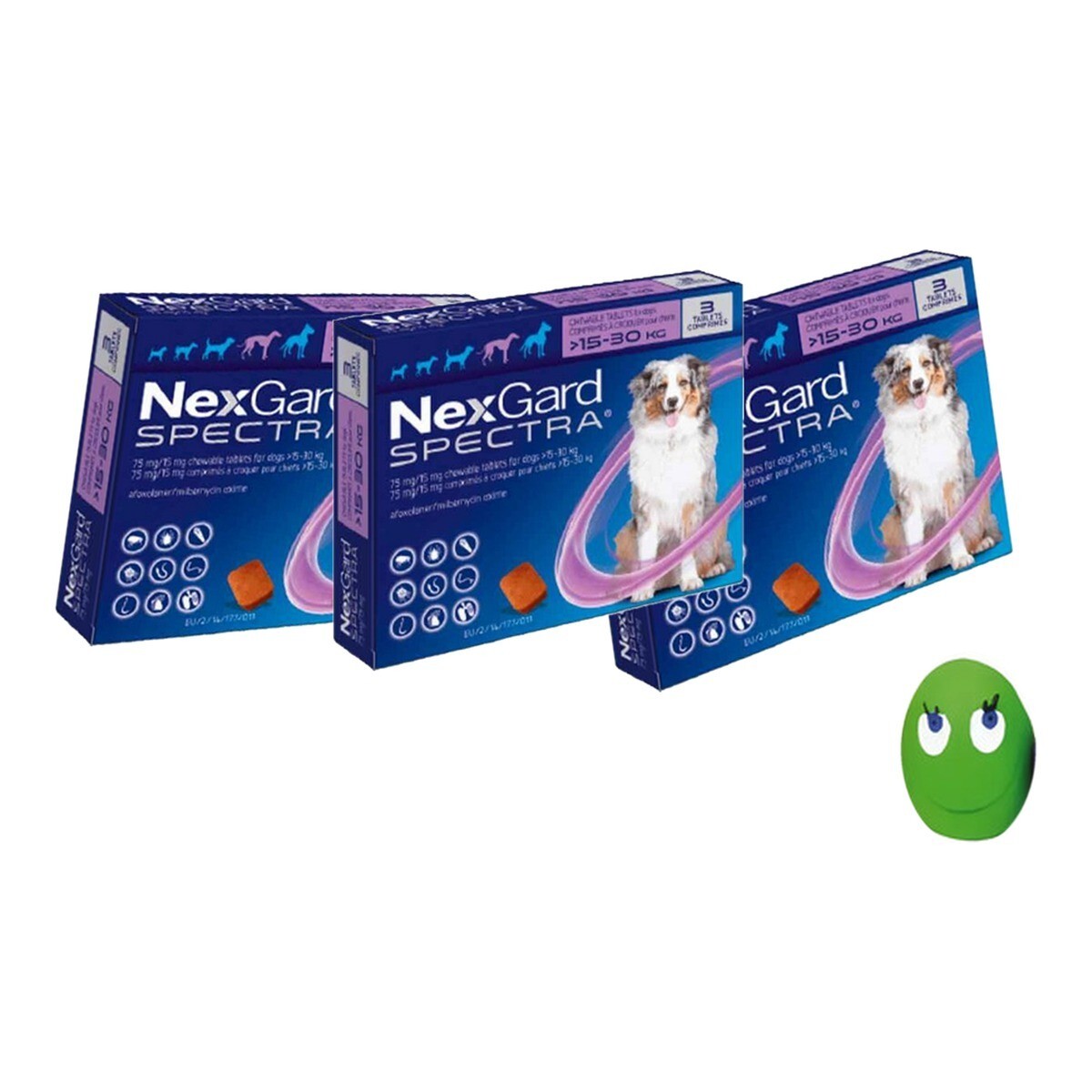 NEXGARD SPECTRA L x1 (15 A 30 KG) X3 + JUGUETE DE REGALO 
