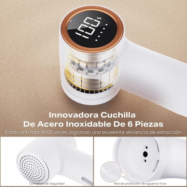 Quita Pelusa Recargable USB Goldtech Removedor Ropa Tela Variante Color Blanco