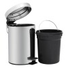 Set x2 papeleras acero inoxidable 3Lts y 12Lts Gris
