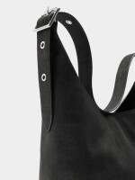 Bolso De Hombro Efecto Piel negro