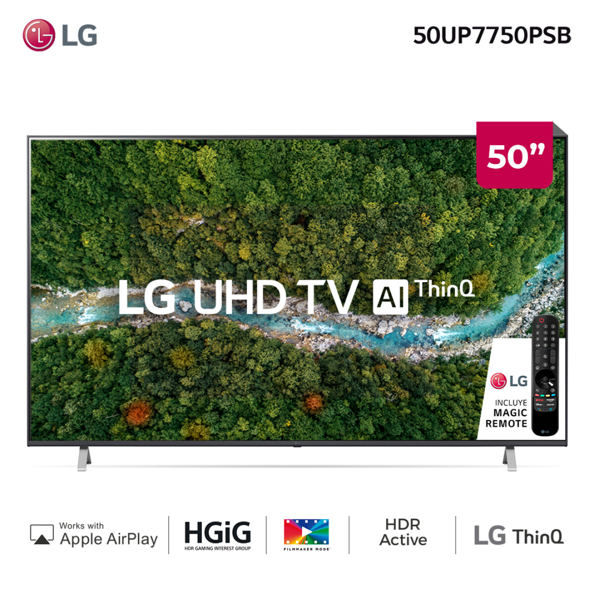 LG UHD 4K 50" 50UP7750 AI Smart TV 