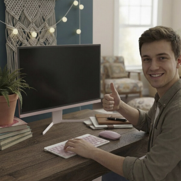 Teclado + Mouse Inalambricos Bluetooth Ultra Finos Elegantes Color Rosa