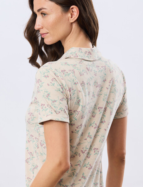 CAMISA ESTAMPADA DE ALGODÓN Beige
