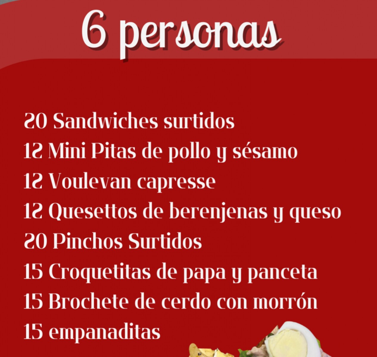 Lunch 6 personas 