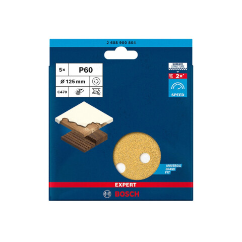 Lija con velcro 125mm grano 60 madera/metal BS4421