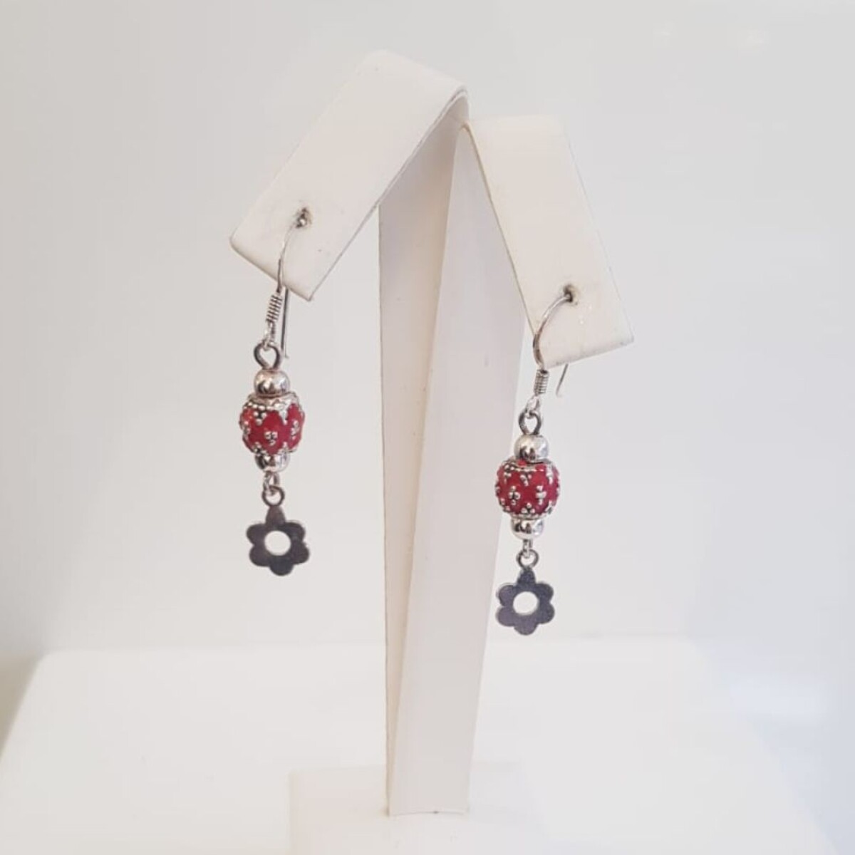 Caravana Flor - Plata 925 