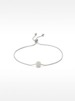 Pulsera Esfera Con Cristales - Acero Inoxidable plateado