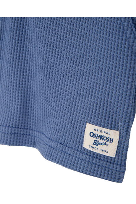 Short de algodón, punto waffle, azul Sin color