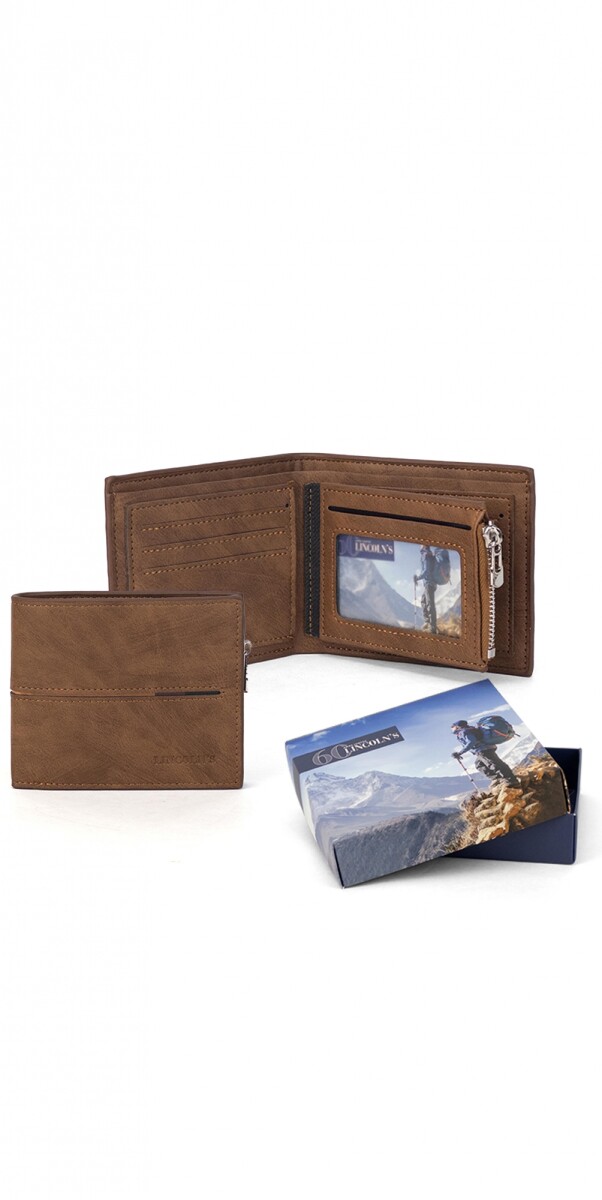 BILLETERA HOMBRE VAN GOGH - MARRON CLARO C/ GUARDA LADRILLO 