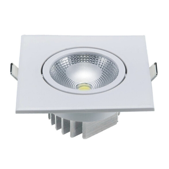 Luminaria de embutir LED cuadrada 5W cálida 91mm IX2063