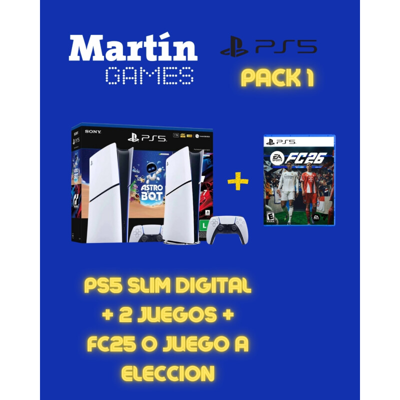CONSOLA Playstation 5 PS5 SLIM DIGITAL 1tb + FC26 O JUEGO A ELECCIÓN + ASTROBOT Y GT7 CONSOLA Playstation 5 PS5 SLIM DIGITAL 1tb + FC26 O JUEGO A ELECCIÓN + ASTROBOT Y GT7