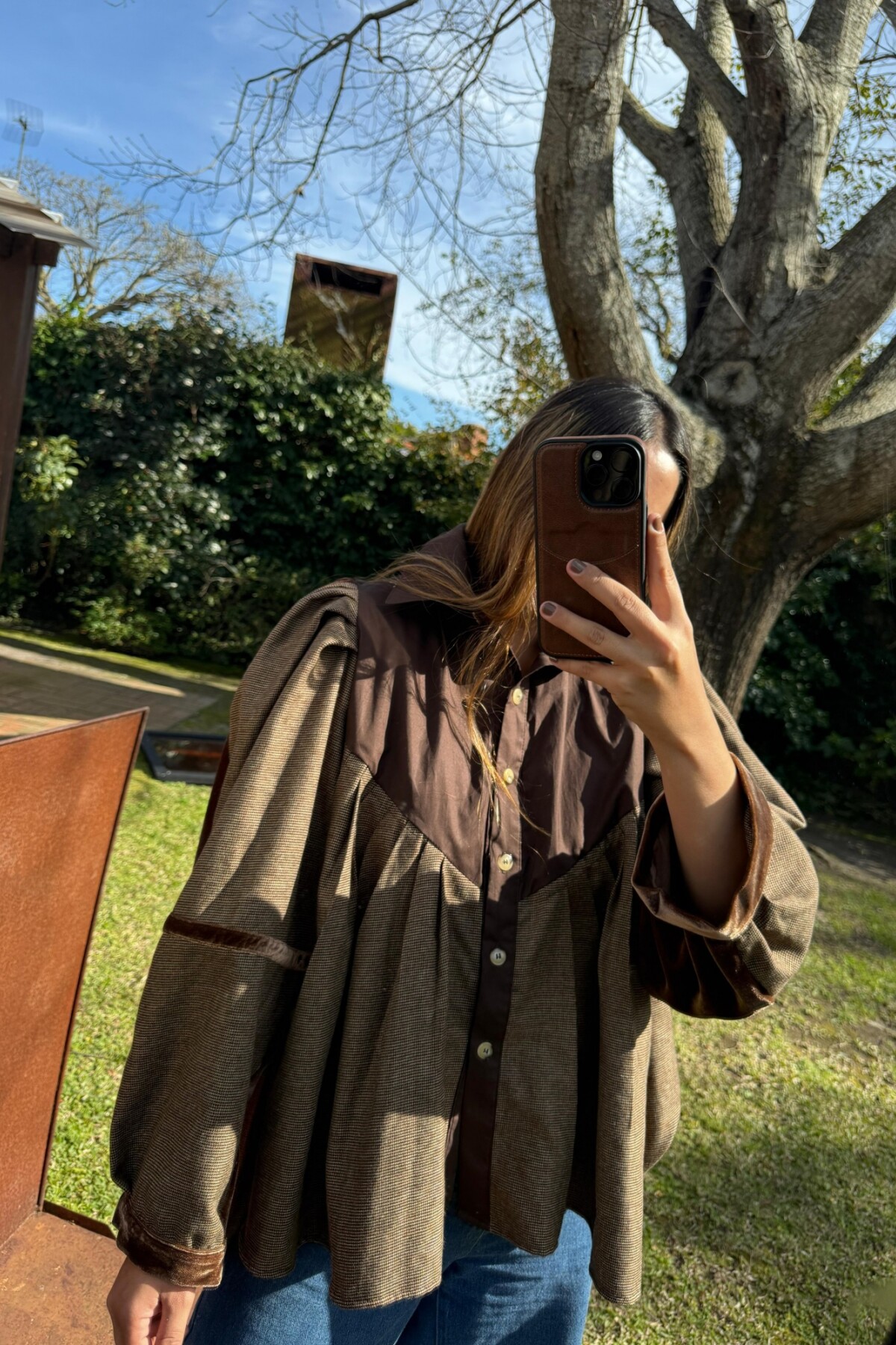 Prince Shirt Chocolate / Tweed Beige