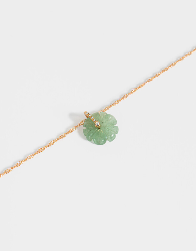 Collares Cortos Con Piedra Natural Collar Corto Dije Piedra Natural - Dorado