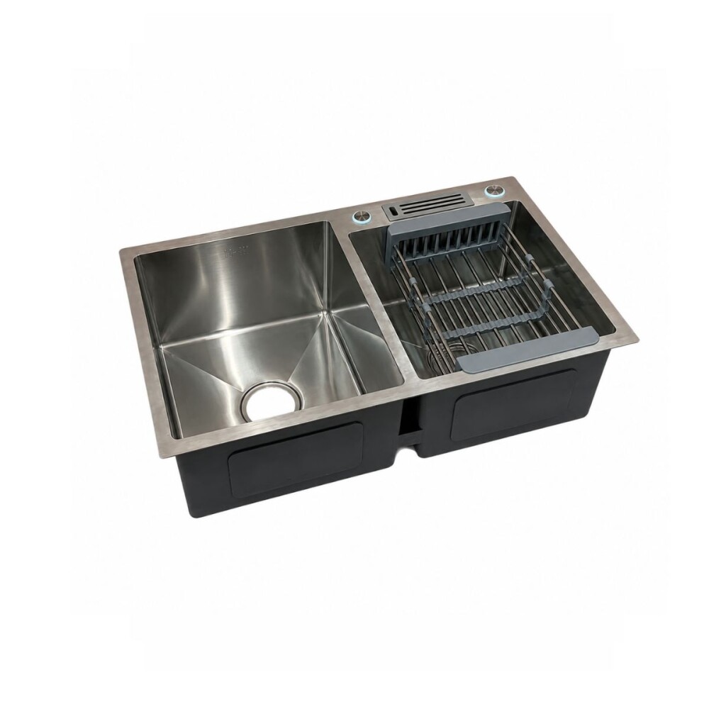 Pileta de cocina DREAM doble 82x45x21cm c/guarda objetos Pileta De Cocina Dream Doble 82x45x21cm C/guarda Objetos