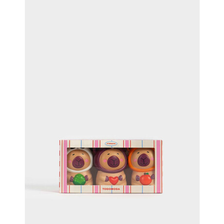 Set De Squishys Capibaras Combinacion Multicolor