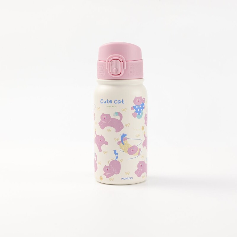 BOTELLA TÉRMICA INFANTIL GATO MIMI CON TAPA FLIP (350 ML / ROSA) BOTELLA TÉRMICA INFANTIL GATO MIMI CON TAPA FLIP (350 ML / ROSA)