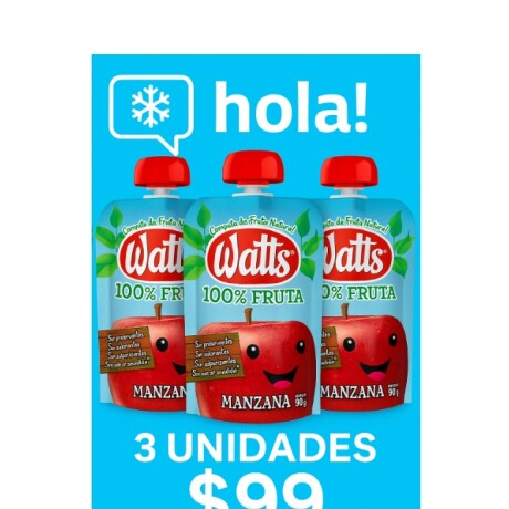 COMPOTA WATTS SABOR MANZANA 3X $99 COMPOTA WATTS SABOR MANZANA 3X $99