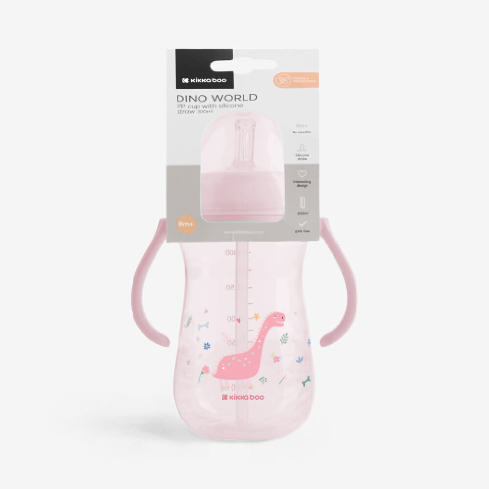 Vaso sorbito DINO Kikkaboo rosa