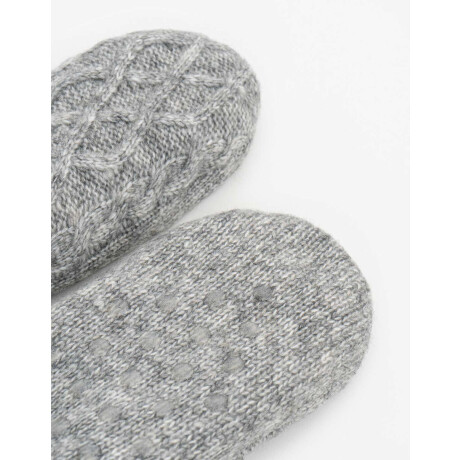 Pantuflas Tejidas Gris Claro