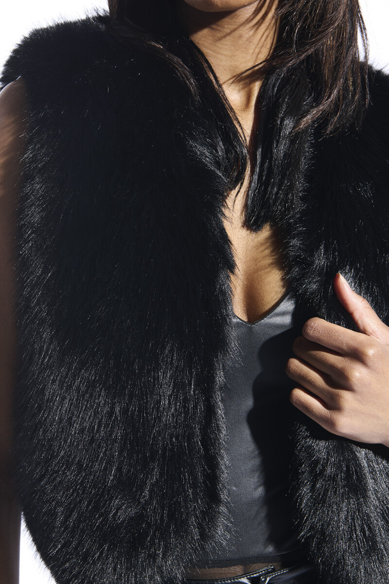 CHALECO FUR MEELA Negro