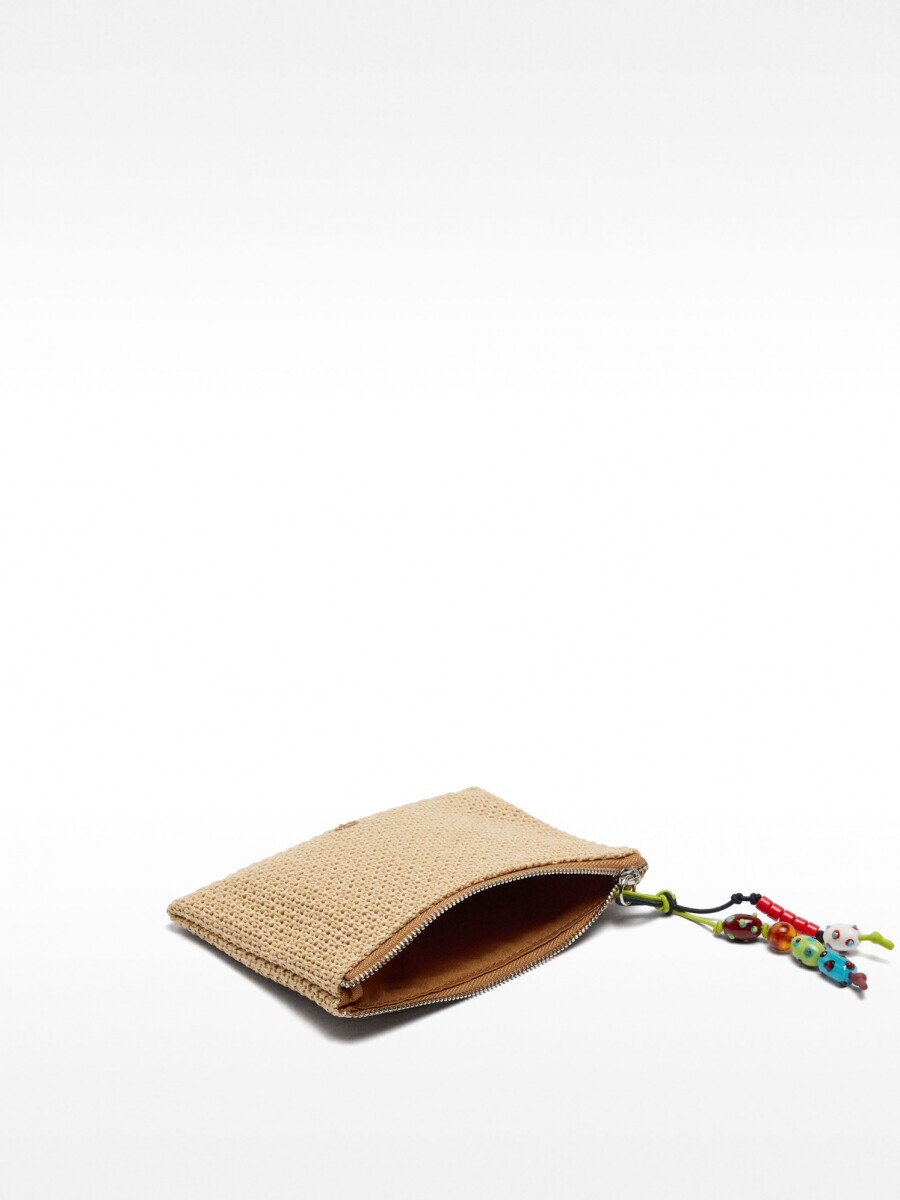 Monedero Con Efecto Rafia beige