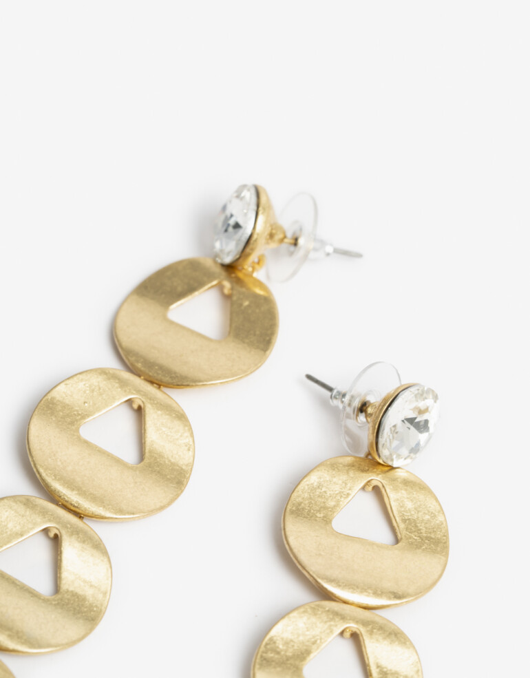 Aros Colgantes Largos Strass Aros Colgantes Largos Piezas Metal - Dorado Oro Amarillo