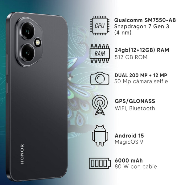 Honor 400 24gb(12+12) De Ram/512 Gb 5g NEGRO