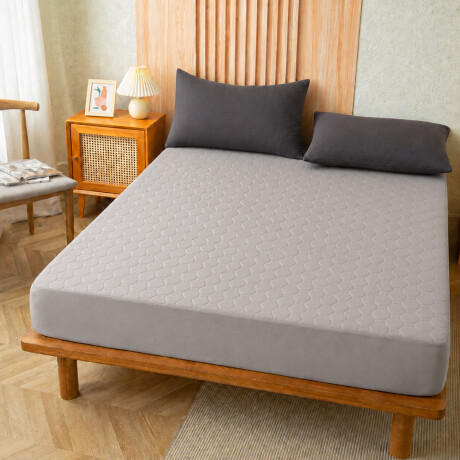 Protector Cubre Colchón Pillow Impermeable 180x200cm Gris