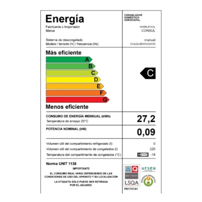 Freezer horizontal Consul 220L CHA22LBDWX Freezer horizontal Consul 220L CHA22LBDWX