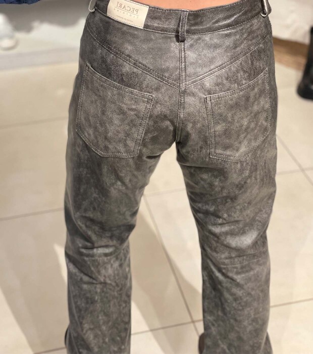 Leather Pant Gastado gris
