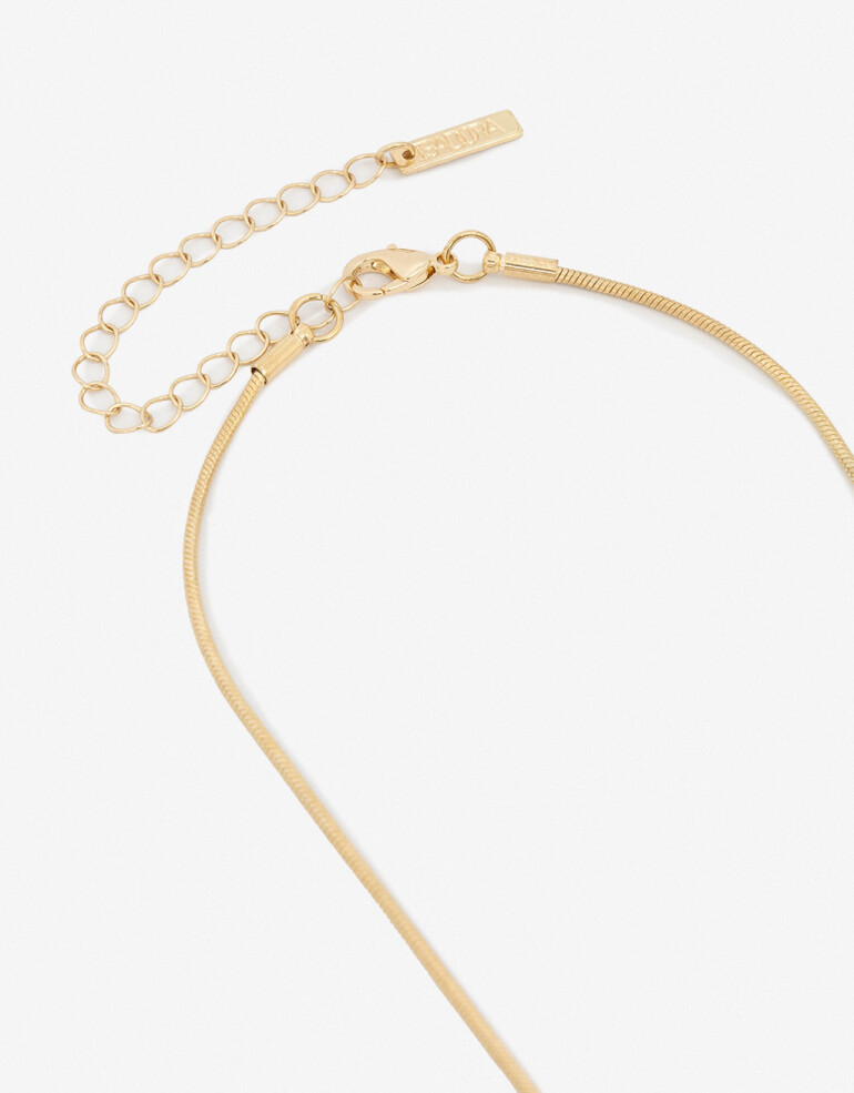 Collares Largos Metal Collar Largo Con Dije Metálico - Dorado