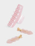 Accesorios Pelo Set Hair Care Set De Piquito Y Broche Acrílico - Rosa Claro