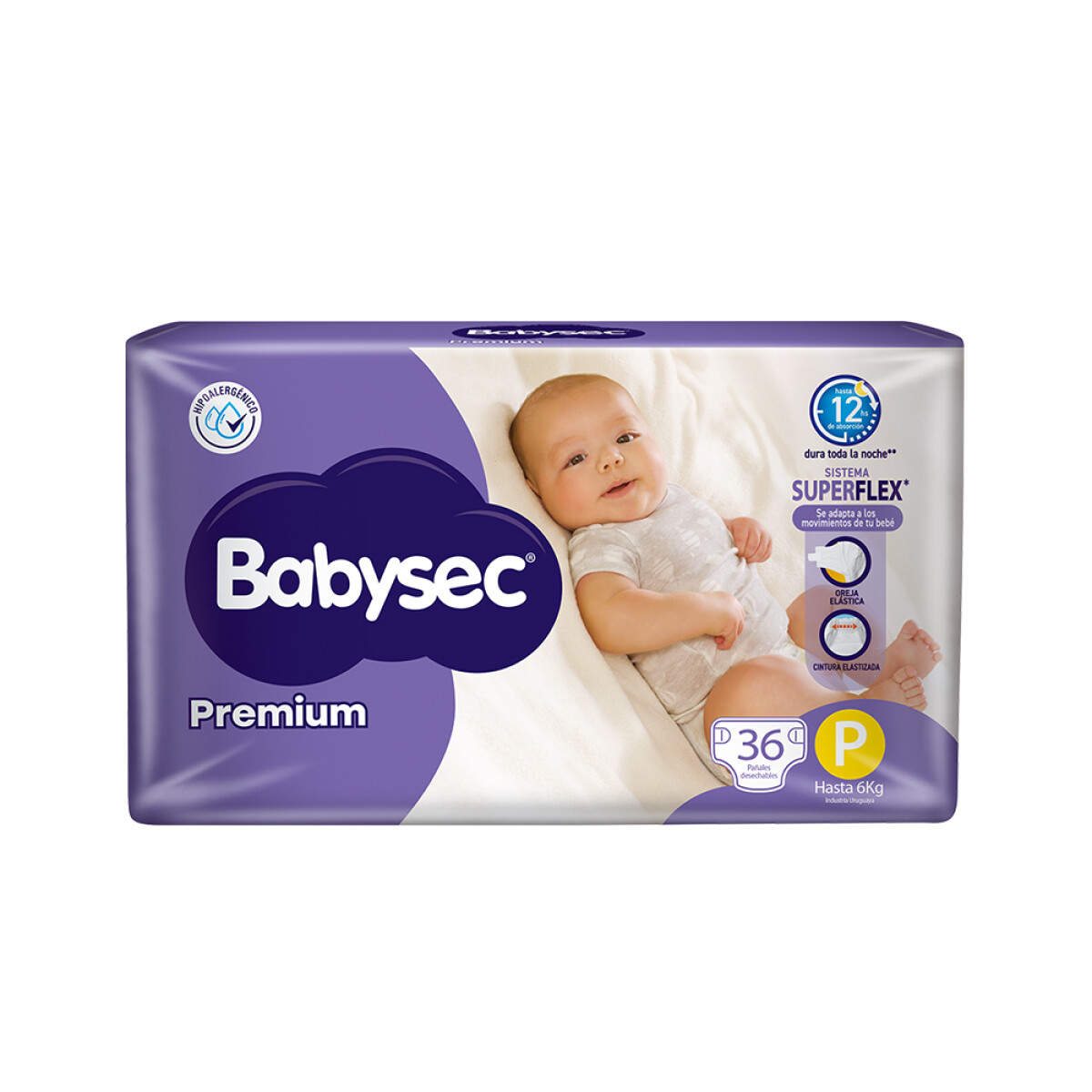 Pañales Babysec Premium P 36 Unidades 