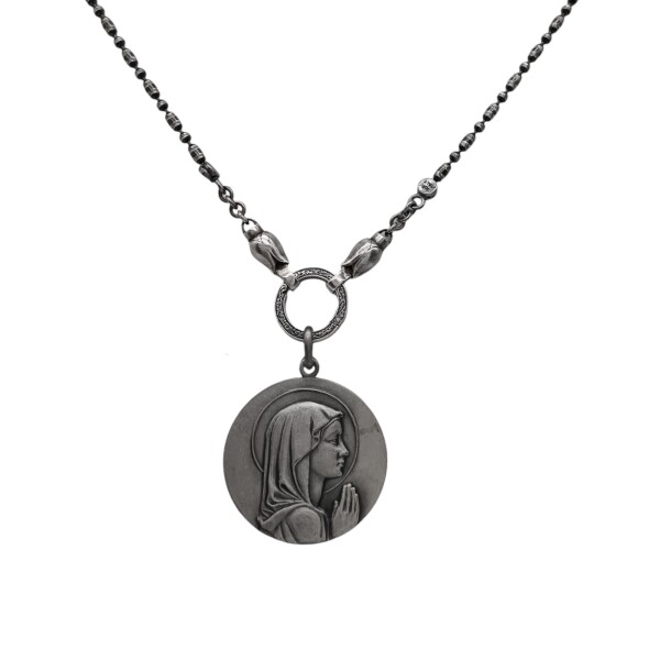 Dije Virgen Niña-Plata 925 quemada-Sin Piedra-CP3126 sinpiedra