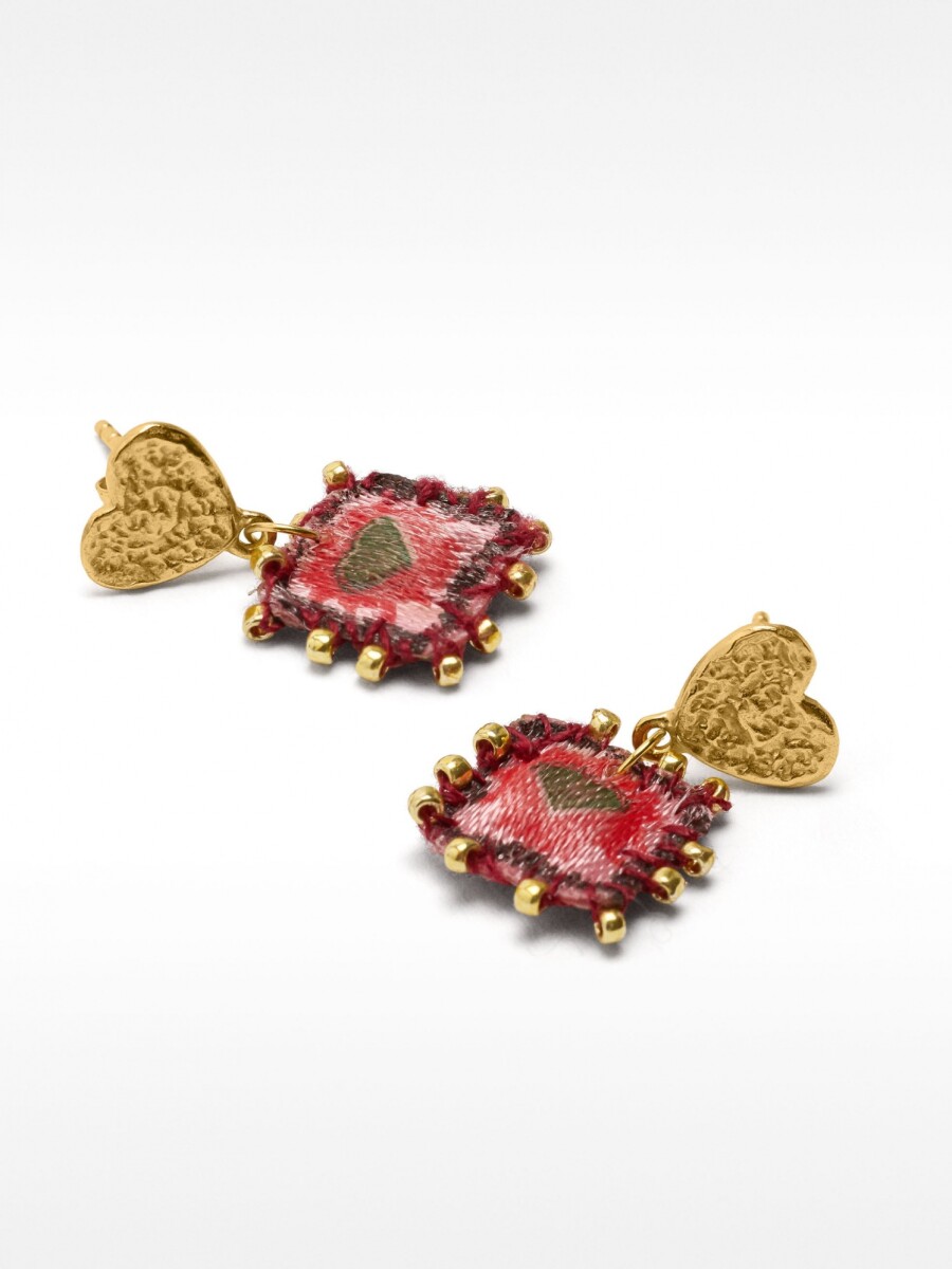 Pendientes Corazones - Plata De Ley 925 rosa