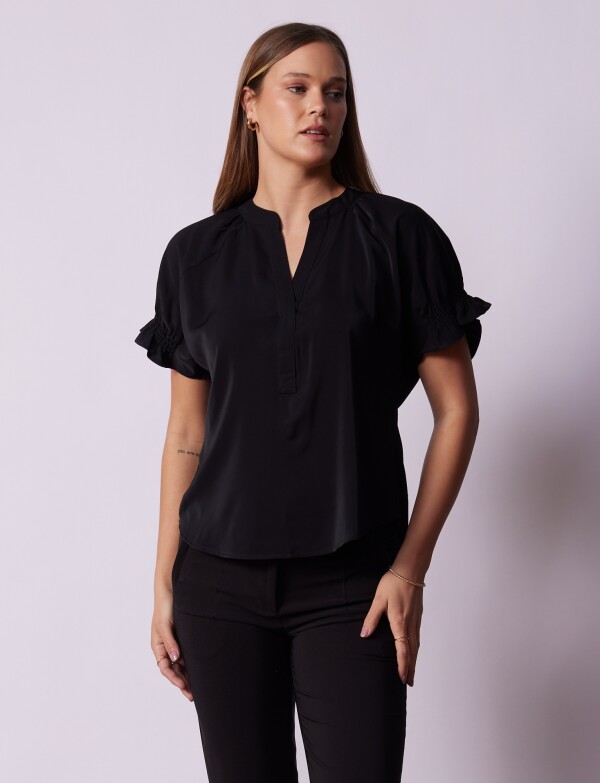 Blusa Frunce Espalda NEGRO