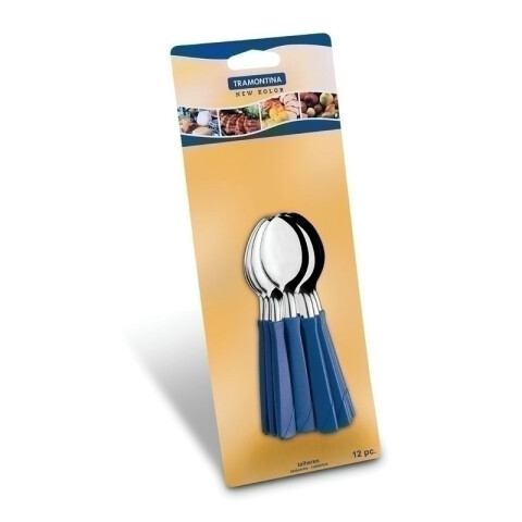 Cuchara de té en plástico azul NEW KOLOR 12 piezas -TRAMONTINA TN7845