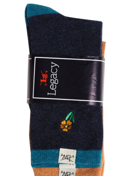 MEDIA FLORES PACK X 2 Azul