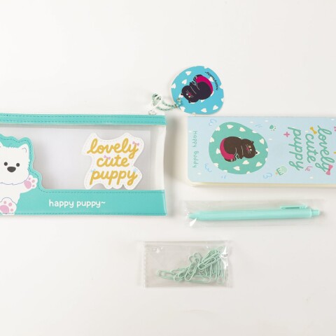 SET DE PAPELERÍA DE 4 PIEZAS CON ESTUCHE PARA BOLÍGRAFOS (DUODUO Y MIMI/VERDE) SET DE PAPELERÍA DE 4 PIEZAS CON ESTUCHE PARA BOLÍGRAFOS (DUODUO Y MIMI/VERDE)