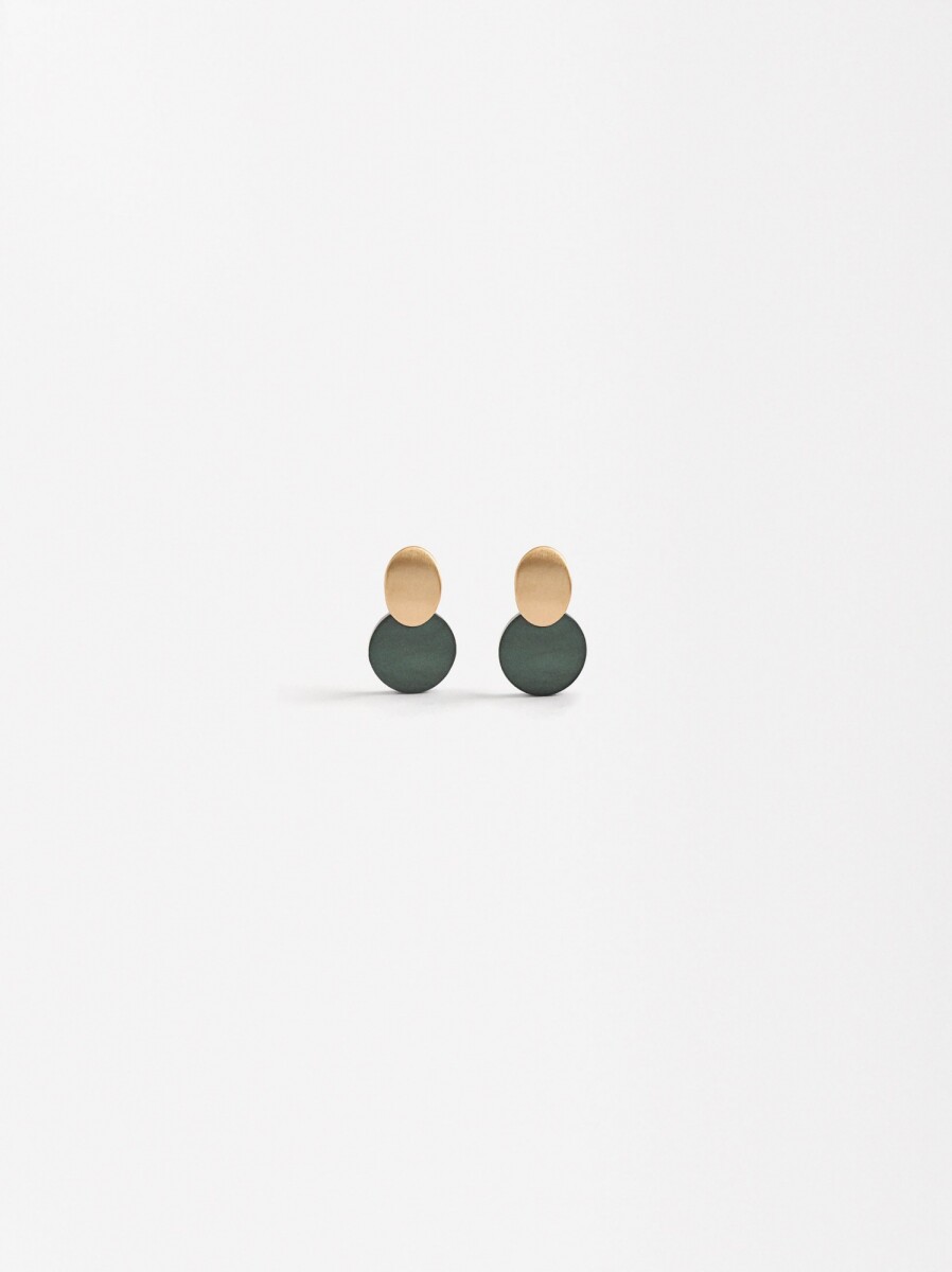 Pendientes Cortos Redondos - verde 